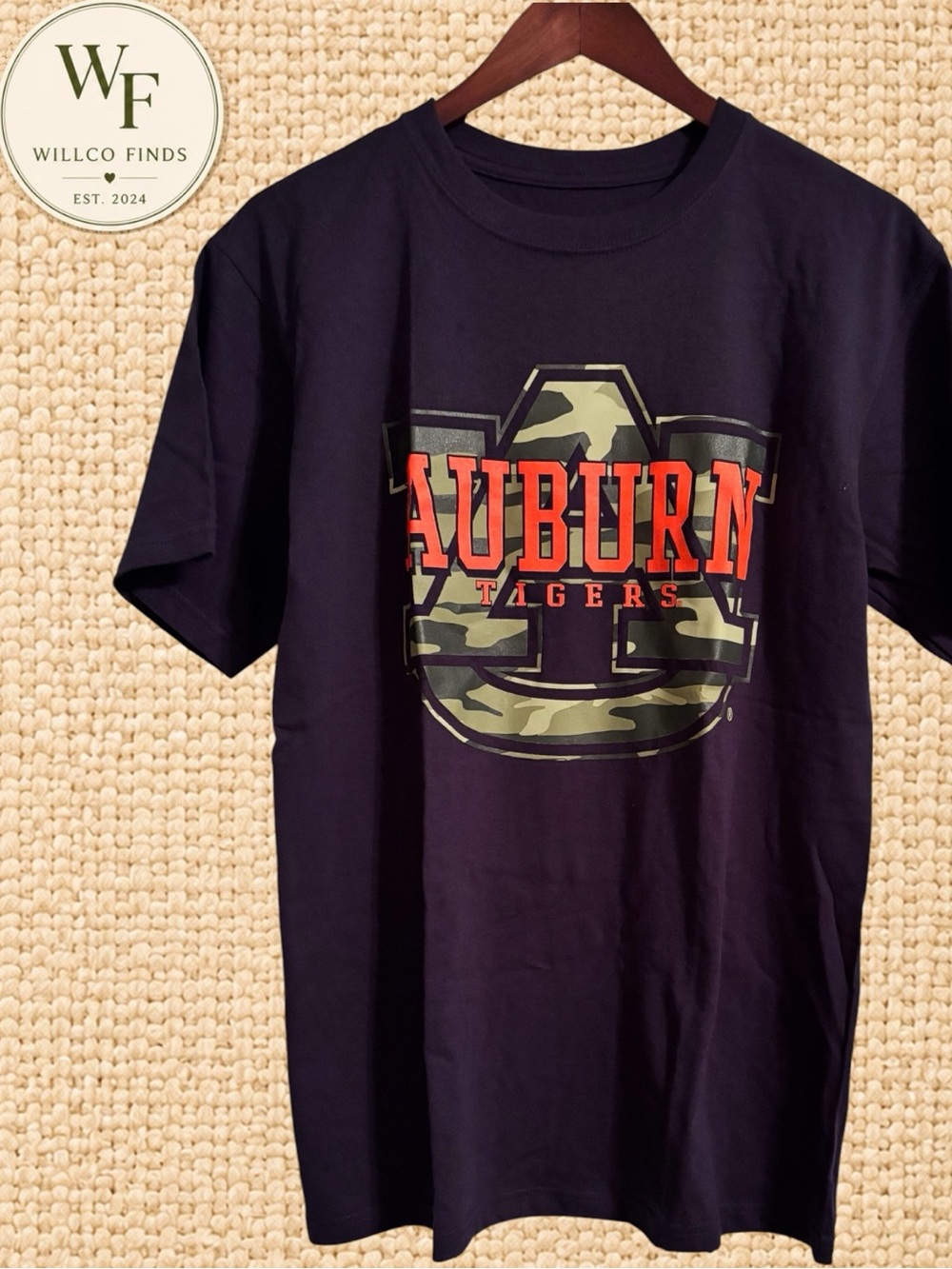 Auburn Tigers Men’s M T-Shirt J America NWT Navy Camo Logo NCAA College